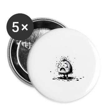 Personnages de dessin animé Little Monster Ink - Lot de 5 grands badges (56 mm) - blanc - Devant