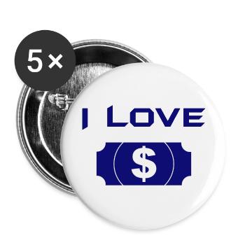 Bitcoin Trading Crypto Aktien - Buttons groß 56 mm (5er Pack) - Weiß - Vorne