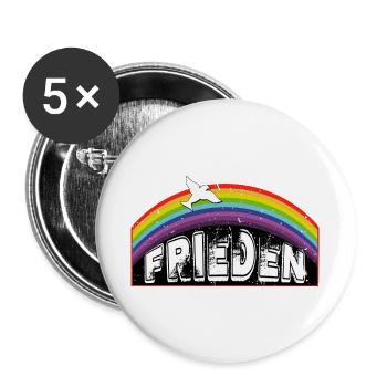 RAINBOW Rainbow PEACE - Buttons large 2.2''/56 mm (5-pack) - white - Front