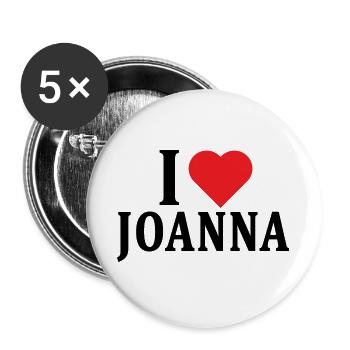 t-shirt J’aime Joanna idée cadeau t-shirt - Lot de 5 grands badges (56 mm) - blanc - Devant