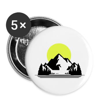 Mountains - Buttons groß 56 mm (5er Pack) - Weiß - Vorne