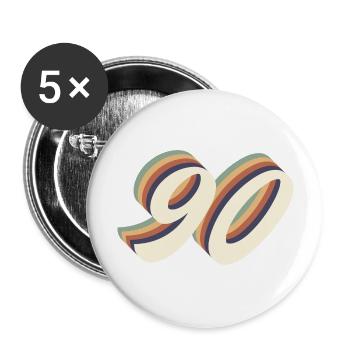 90th anniversary vintage - Buttons large 2.2''/56 mm (5-pack) - white - Front