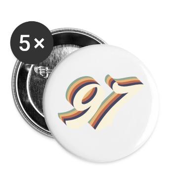 Jahrgang zum 97-jährigen Jubiläum - Buttons groß 56 mm (5er Pack) - Weiß - Vorne