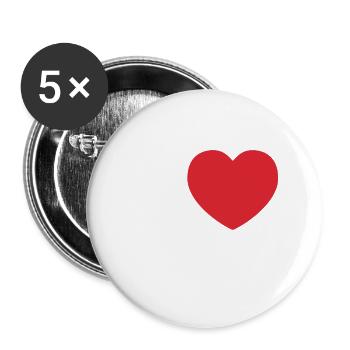 J’aime la France | J’aime français | I Coeur france - Lot de 5 grands badges (56 mm) - blanc - Devant