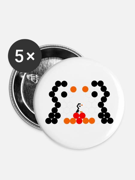 Pinguinfamilie - Buttons groß 56 mm (5er Pack) - Weiß