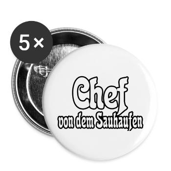 Chef von dem Sauhaufen - Buttons groß 56 mm (5er Pack) - Weiß - Vorne