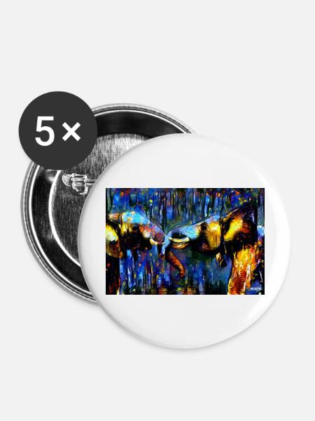help for elephants 15 - Buttons groß 56 mm (5er Pack) - Weiß
