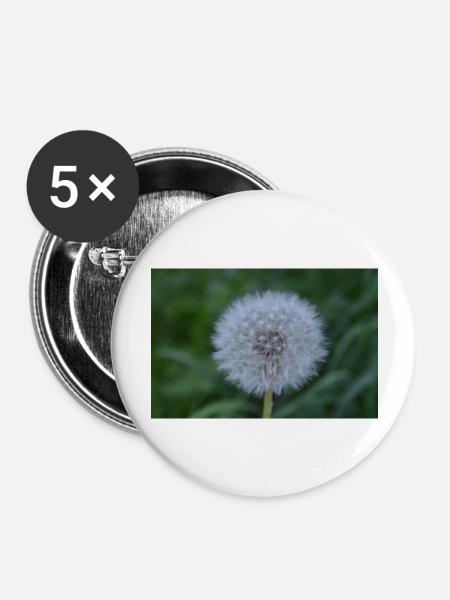 Pusteblume - Buttons groß 56 mm (5er Pack) - Weiß