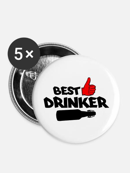 best drinker - Buttons groß 56 mm (5er Pack) - Weiß