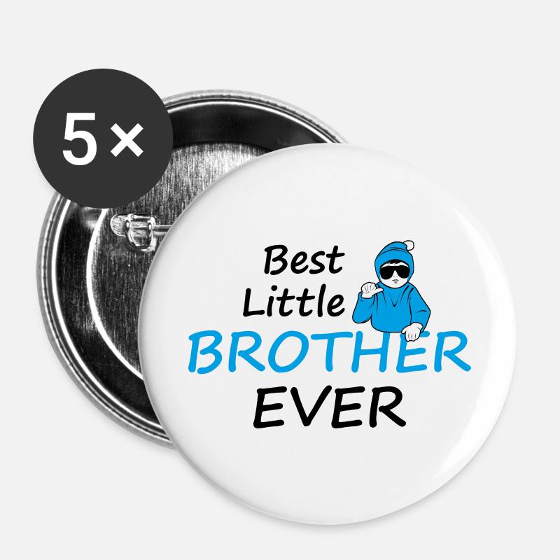 Bester kleiner Bruder aller Zeiten - Buttons groß 56 mm (5er Pack) - Weiß