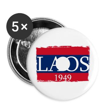 Laos Lao Laotians Pride Flag County I Gift - Buttons large 2.2''/56 mm (5-pack) - white - Front
