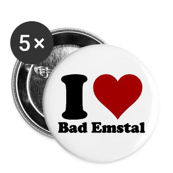 I Love Bad Emstal - Buttons groß 56 mm (5er Pack) - Weiß - Vorne