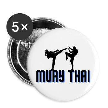 muay thai - Buttons groß 56 mm (5er Pack) - Weiß - Vorne
