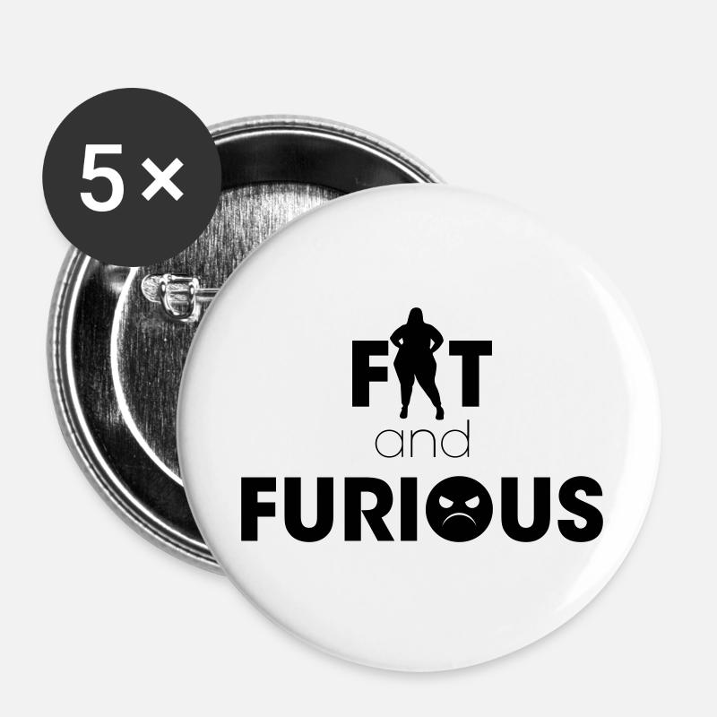 Fat and the Furious - Buttons large 2.2''/56 mm (5-pack) - white