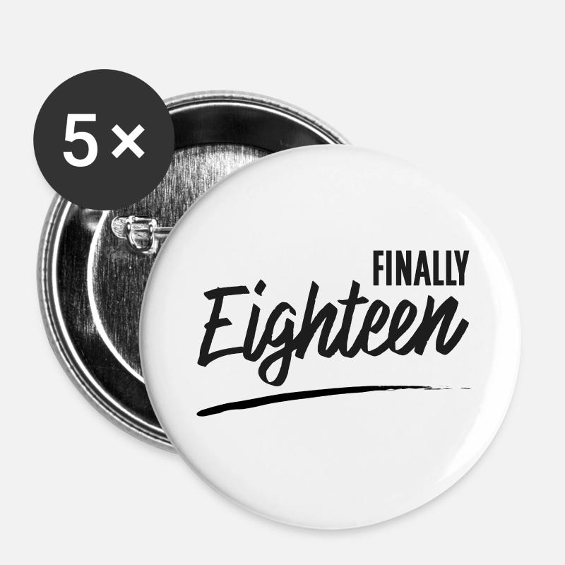 finally eighteen - Buttons large 2.2''/56 mm (5-pack) - white