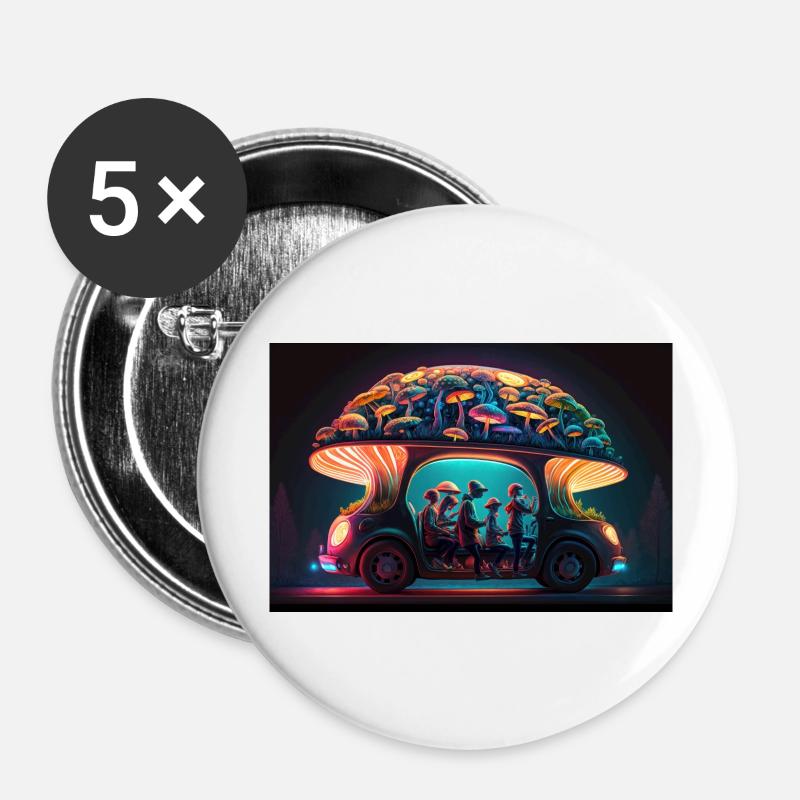 Mushroom car - Buttons large 2.2''/56 mm (5-pack) - white