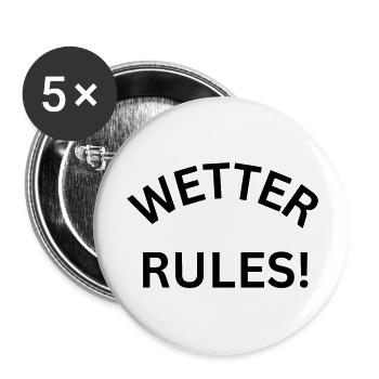 Wetter Rules! - Stadt Wetter Ruhr - Buttons groß 56 mm (5er Pack) - Weiß - Vorne