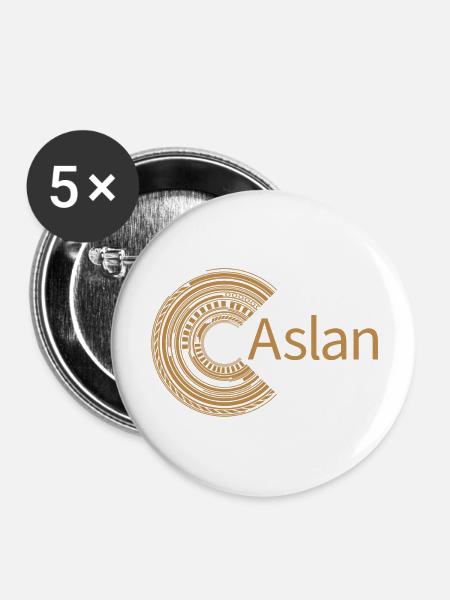 Für Aslan - Buttons groß 56 mm (5er Pack) - Weiß
