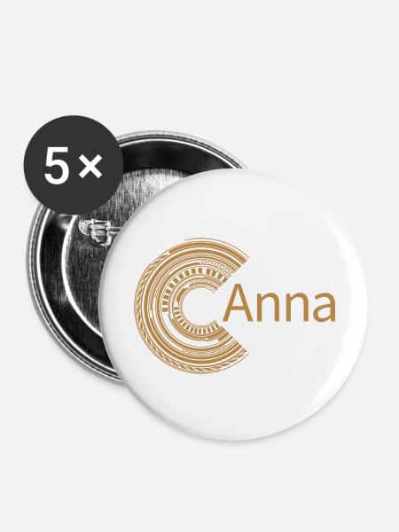 Für Anna - Buttons groß 56 mm (5er Pack) - Weiß