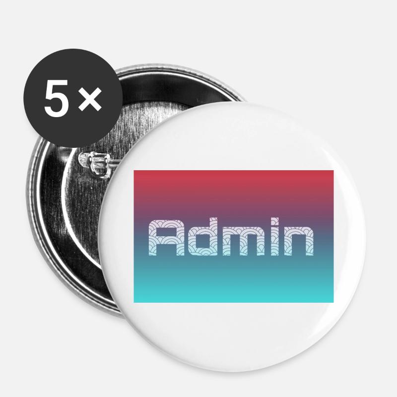ADMIN in Color - Buttons groß 56 mm (5er Pack) - Weiß