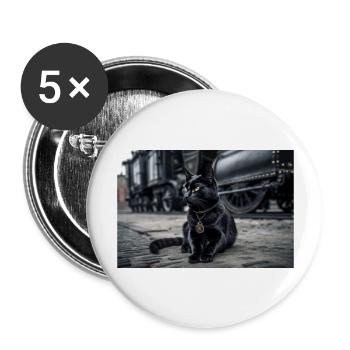 Cat Black 6 - Buttons groß 56 mm (5er Pack) - Weiß - Vorne