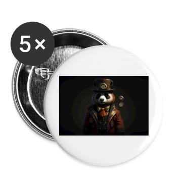 Panda - Buttons groß 56 mm (5er Pack) - Weiß - Vorne