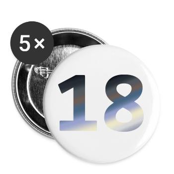 geburtstagsfeier, 18 farbverlauf tagesanbruch - Buttons groß 56 mm (5er Pack) - Weiß - Vorne