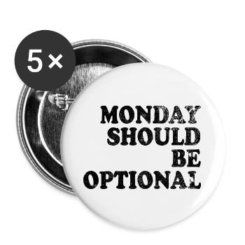 Monday should be optional black - Buttons large 2.2''/56 mm (5-pack) - white - Front