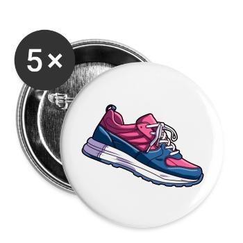 Bi Pride Shoes - Buttons large 2.2''/56 mm (5-pack) - white - Front