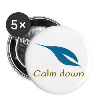 Calm down - Buttons large 2.2''/56 mm (5-pack) - white - Front