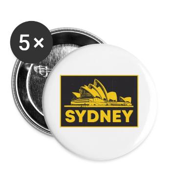 Sydney, Australia Opera House - Buttons large 2.2''/56 mm (5-pack) - white - Front