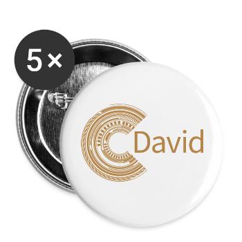 Für David - Buttons groß 56 mm (5er Pack) - Weiß - Vorne