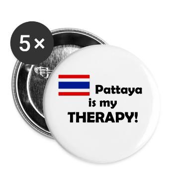 Pattaya is my Therapy - Buttons groß 56 mm (5er Pack) - Weiß - Vorne