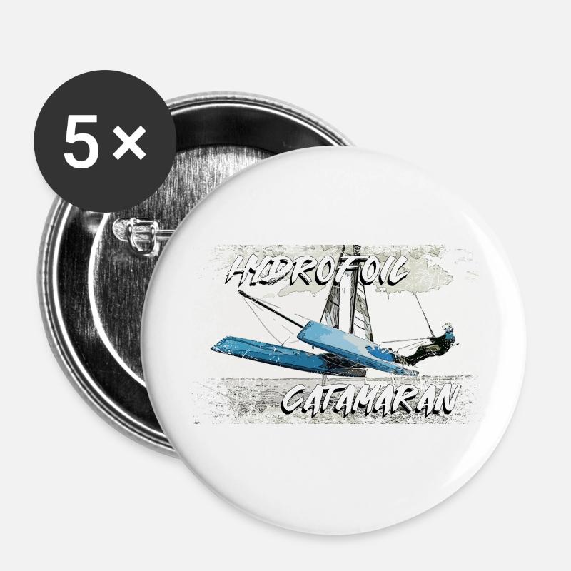 Catamaran hydrofoil - Buttons large 2.2''/56 mm (5-pack) - white
