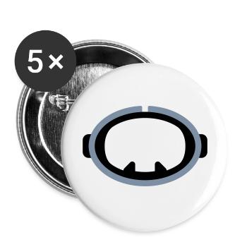 Retro Diving Logo - Lot de 5 grands badges (56 mm) - blanc - Devant