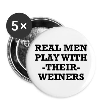 Chien Hund - Lot de 5 grands badges (56 mm) - blanc - Devant