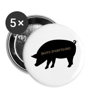 (Nutz-)tierfreund - Buttons groß 56 mm (5er Pack) - Weiß - Vorne