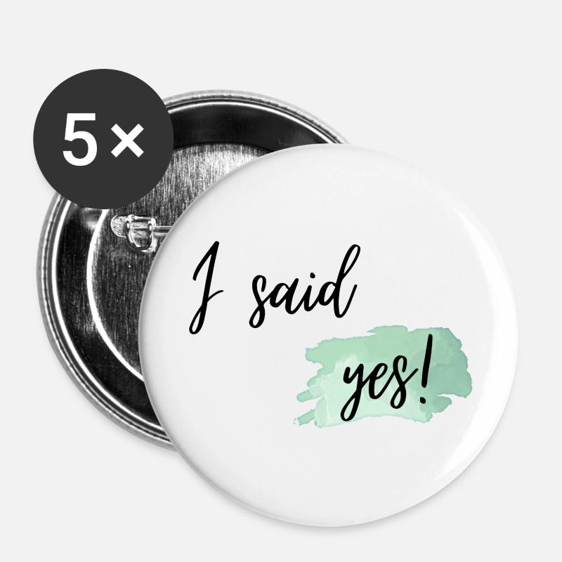 I said yes green - Buttons large 2.2''/56 mm (5-pack) - white
