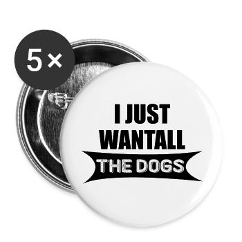 Dog Hund - Buttons groß 56 mm (5er Pack) - Weiß - Vorne
