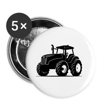 Tracteur Farmer Symbole Farmer - Lot de 5 grands badges (56 mm) - blanc - Devant