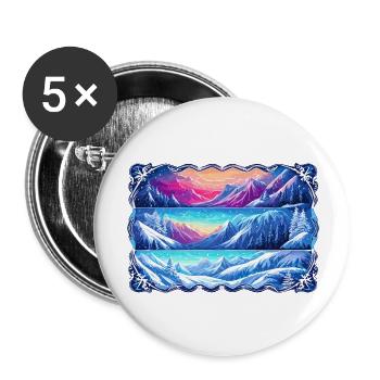 Walking the long cold forest - Buttons large 2.2''/56 mm (5-pack) - white - Front