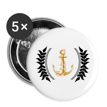 Anchor Coat of Arms - Buttons large 2.2''/56 mm (5-pack) - white - Front
