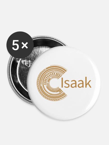 Für Isaak - Buttons groß 56 mm (5er Pack) - Weiß