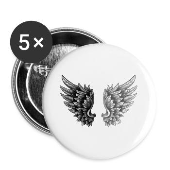 Angelwings YingYangAngel Wings - Buttons large 2.2''/56 mm (5-pack) - white - Front