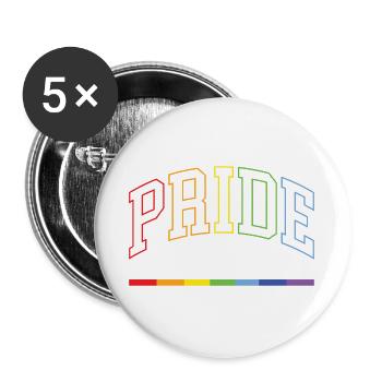 Stolz. Liebe ist Liebe - Buttons groß 56 mm (5er Pack) - Weiß - Vorne