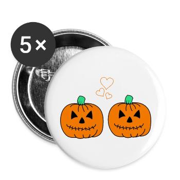pumpkin love - Buttons groß 56 mm (5er Pack) - Weiß - Vorne