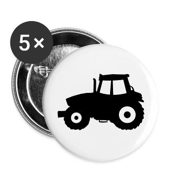 tracteur - Lot de 5 grands badges (56 mm) - blanc - Devant