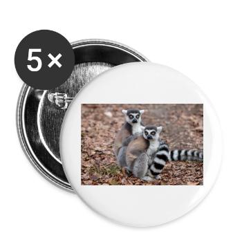 Ring-tailed Lemur (in german Katta) Lemur catta - Buttons large 2.2''/56 mm (5-pack) - white - Front