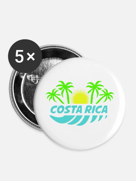 costa rica - Buttons groß 56 mm (5er Pack) - Weiß