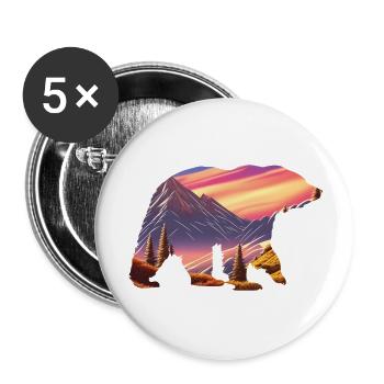 Hiking Mountain hikers Hiking Mountains Mountain hiking - Buttons large 2.2''/56 mm (5-pack) - white - Front
